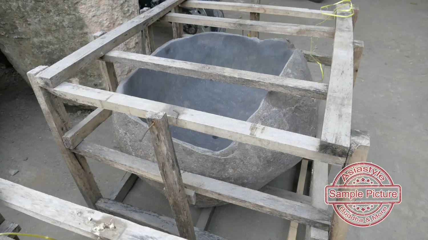  Product image 3 of the product “Basin from Riverstone, Natural surface, polished inside. Dia approx 86-90. Height 51-55 ”